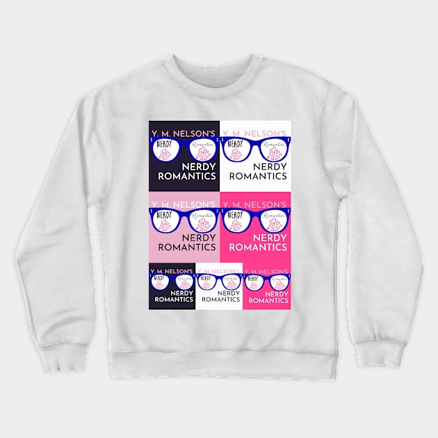 Nerdy Romantics Logo Grid Crewneck Sweatshirt by Nerdy Romantics Fan Shop